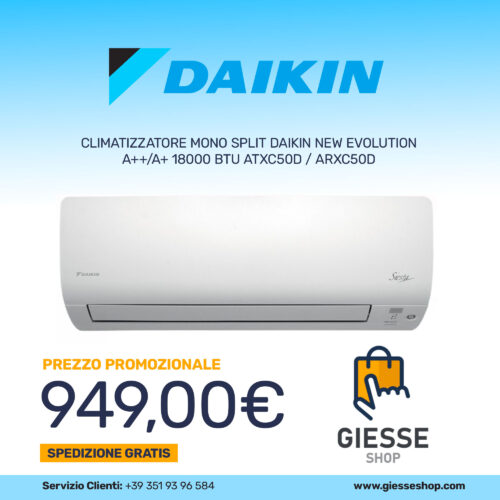 CLIMATIZZATORE MONO SPLIT DAIKIN NEW EVOLUTION A++/A+ 18000 BTU - ATXC50D / ARXC50D