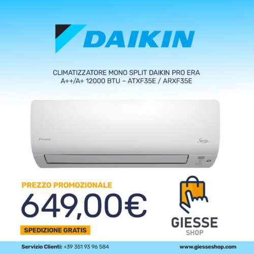 CLIMATIZZATORE MONO SPLIT DAIKIN PRO ERA A++/A+ 12000 BTU - ATXF35F / ARXF35F