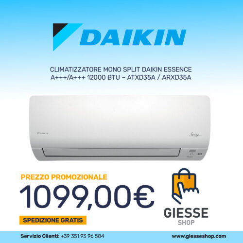CLIMATIZZATORE MONO SPLIT DAIKIN ESSENCE A+++/A+++  12000 BTU - ATXD35A / ARXD35A